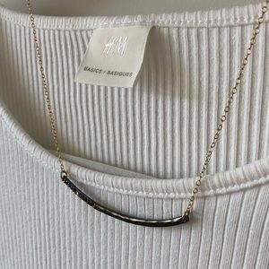 Gorjana Black Crystal Bar Necklace